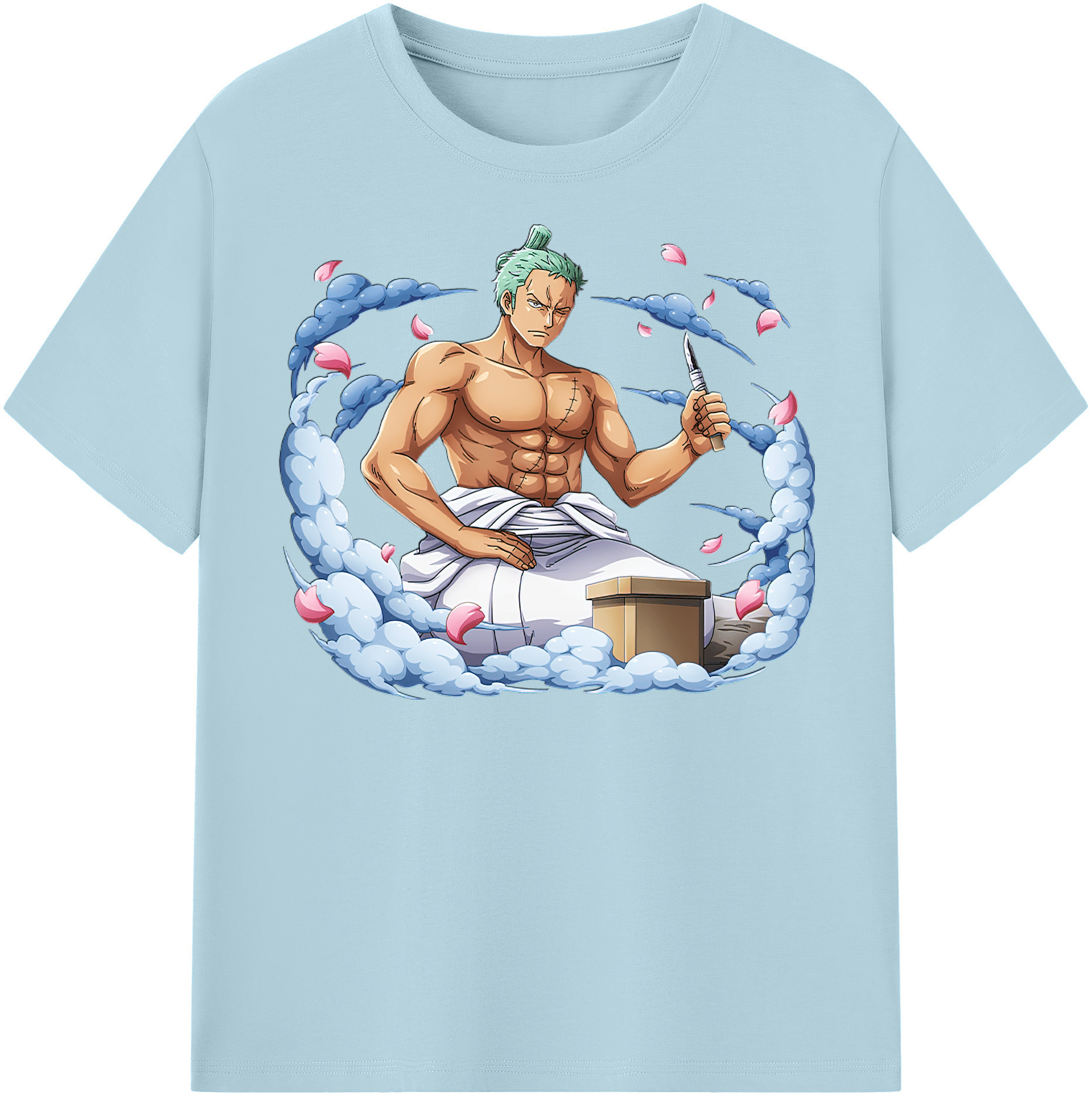 ワンピース ロロノア・ゾロ ONE PIECE Roronoa Zoro 綿100％半袖Tシャツ（フロントプリント）